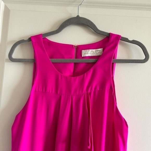 - AMANDA Uprichard 100% Silk Mini Dress Ruffle Front Sleeveless Size Small… - Picture 3 of 8